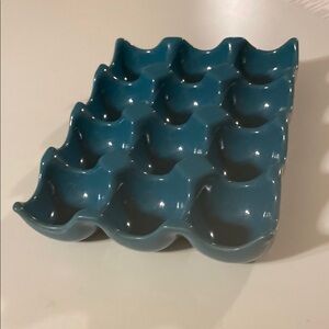 Teal Ceramic Egg Holder
